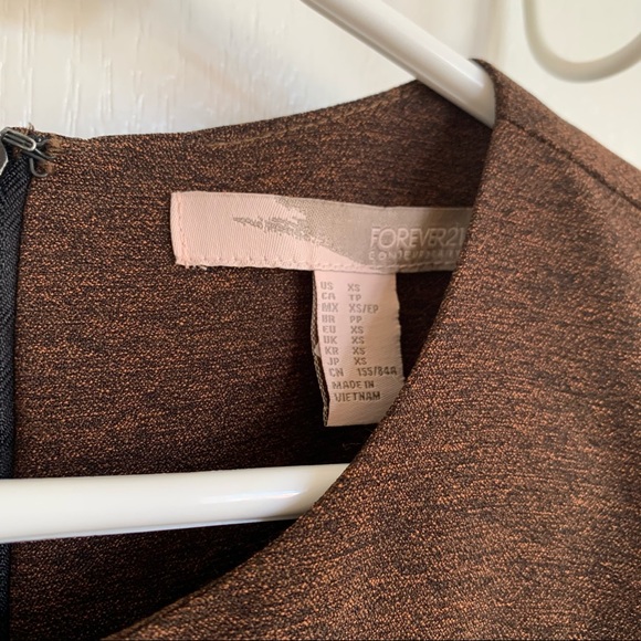 Forever21 Contemporary Brown Belted Shift Dress XS - Picture 9 of 10